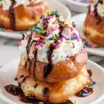 Deep Fried Marshmallows with Chocolate, Whipped Cream, and Sprinkles Recipe