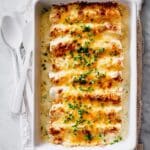 Cheesy Chicken Enchiladas with White Sauce Recipe