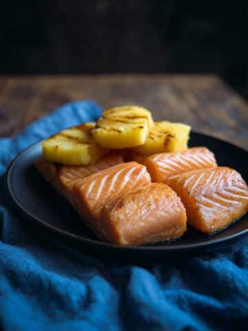 Glazed Salmon with Caramelized Pineapples Recipe