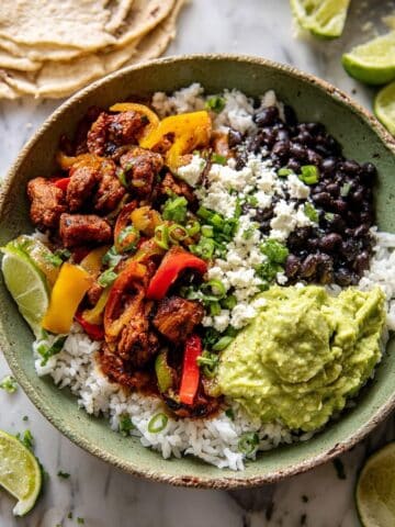 Sheet Pan Poblano Chicken Fajita Bowls Recipe