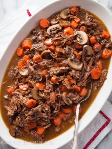 Beef and Mushroom Pot Roast in the Slow Cooker Recipe