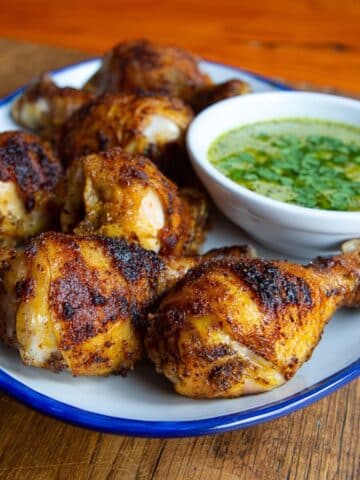 Peruvian-Style Roast Chicken with Green Cilantro Sauce Recipe