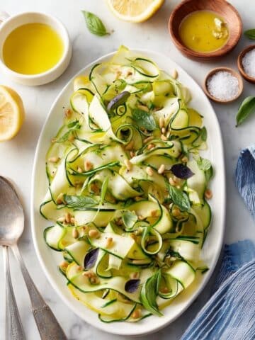 Zucchini Salad with Lemon Vinaigrette, Pine Nuts, and Fresh Herbs Recipe