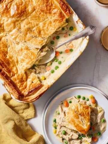 Easy Chicken Pot Pie with Puff Pastry Topping Recipe