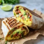 Spicy Sausage Breakfast Burritos with Avocado-Tomato Salsa Recipe