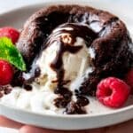 Decadent Chocolate Lava Cakes with Optional Ice Cream and Berries Recipe