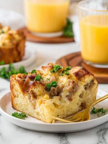 Easy Breakfast Casserole with Sausage, Cheeses, and Fresh Herbs Recipe