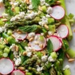 Asparagus and Pea Salad with Avocado Feta Dressing Recipe