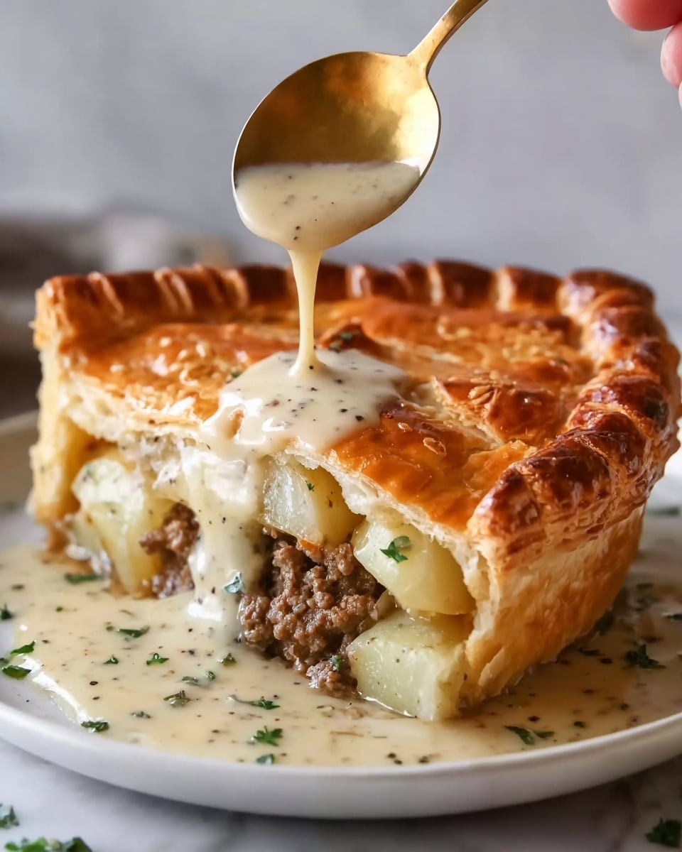 Sausage Gravy Puff Pie Recipe - Recipe Image