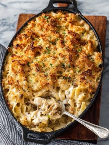 Creamy Chicken Tetrazzini with Mushrooms and Parmesan Recipe