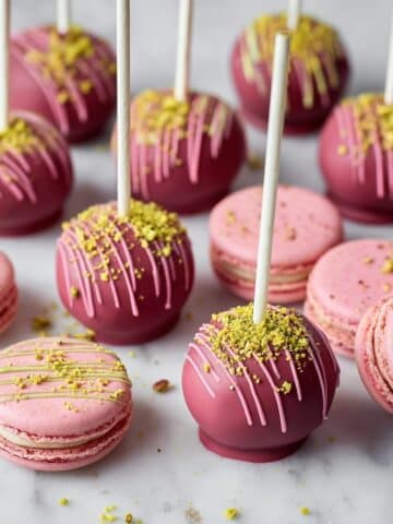 Ruby Pistachio Macaron Pops Recipe