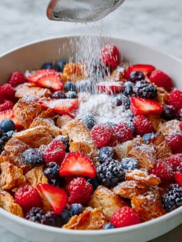 Croissant French Toast Casserole with Blueberries Recipe