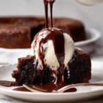 Hot Chocolate Fudge Cake with Chocolate Fudge Sauce and Ice Cream Recipe