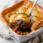 Beef Pot Pie with Puff Pastry and Tender Stew Filling Recipe