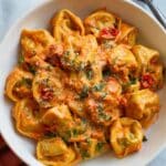 Spinach and Ricotta Tortellini with Creamy Tomato Sauce Recipe