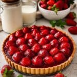 Strawberry Tart with Vanilla Pastry Cream and Glazed Fresh Strawberries Recipe