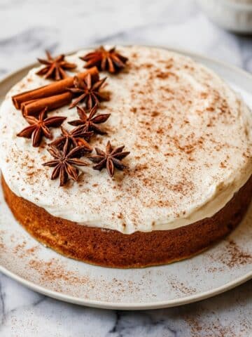 Chai Cake with Spiced Pastry Cream and Cream Cheese Frosting Recipe