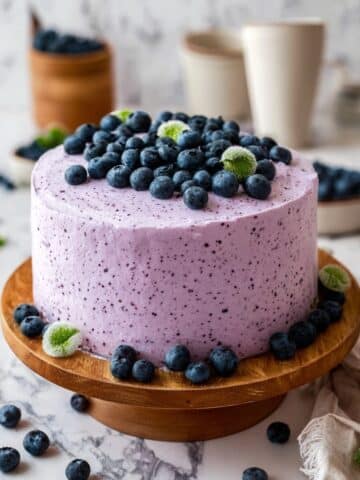 Blueberry Cake with Cream Cheese Frosting and Blueberry Sauce Recipe