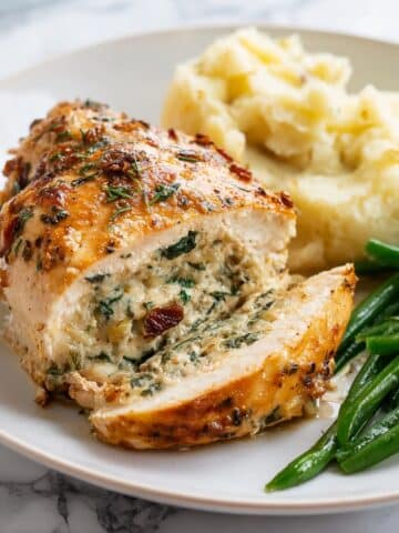 Stuffed Chicken Breast with Spinach, Sun-Dried Tomatoes, and Mozzarella Recipe