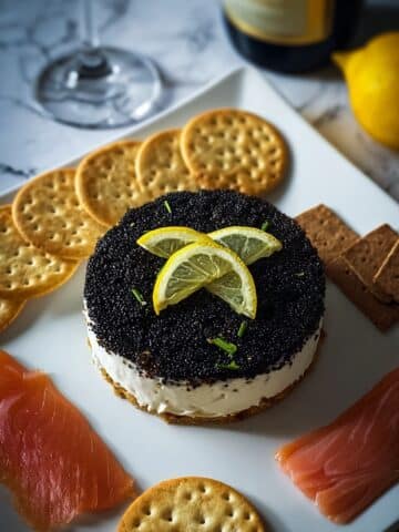 Caviar Pie with Egg and Cream Cheese Layers Recipe