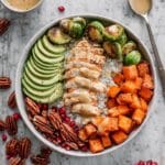 Sweet Curry Chicken and Roasted Vegetable Harvest Bowls Recipe