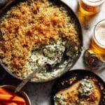 Creamy Spinach Artichoke Dip with Toasted Parmesan Panko Recipe