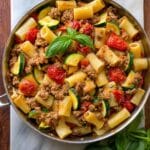Rigatoni with Sausage, Tomatoes, and Zucchini Recipe