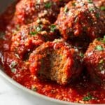 Easy Baked Meatballs with Homemade Marinara Sauce Recipe