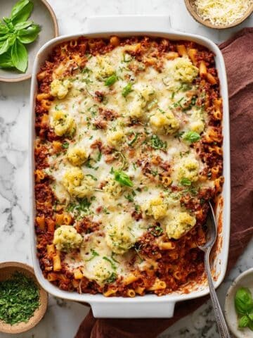 Baked Ziti with Meat Sauce and Four Cheeses Recipe