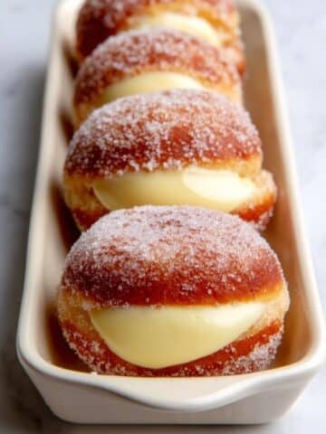 Bomboloni Italian Doughnuts with Pastry Cream Filling Recipe