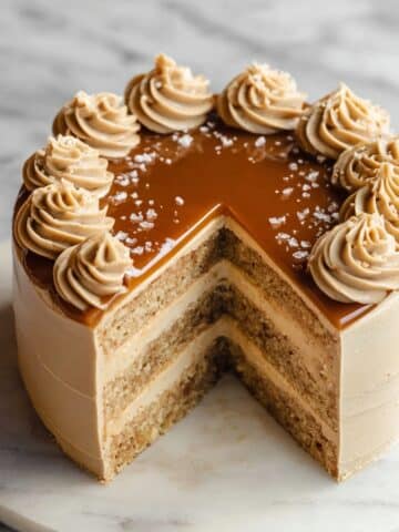 Dulce de Leche Cake with Creamy Frosting and Caramel Topping Recipe