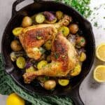 Roasted Chicken Leg Quarters with Potatoes, Shallots, and Lemon Recipe