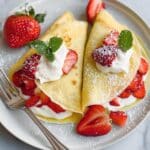 Strawberry Cream Cheese Crepes with Greek Yogurt and Honey Recipe