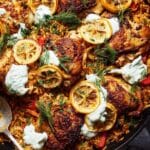 One Pot Chicken and Rice with Lemon, Herbs, and Spiced Chicken Recipe