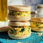 Spinach, Feta, and Egg Breakfast Sandwiches Meal Prep Recipe