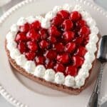 Heart Shaped Chocolate Cake with Cherries Recipe