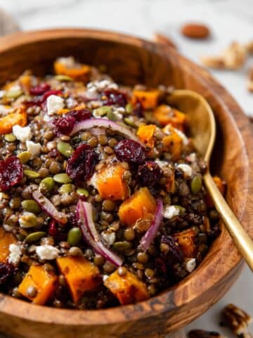 Roasted Butternut Squash Lentil Salad Recipe