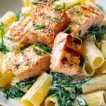 Salmon Spinach Pasta with Lemon Cream Sauce Recipe