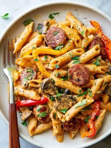 One Pot Creamy Cajun Sausage Pasta Recipe