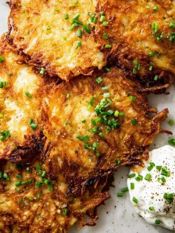 Crispy Potato Pancakes with Classic Dipping Sides Recipe