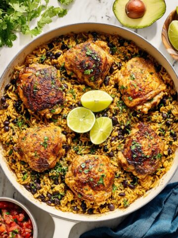 One Pan Cilantro Lime Chicken and Rice Recipe