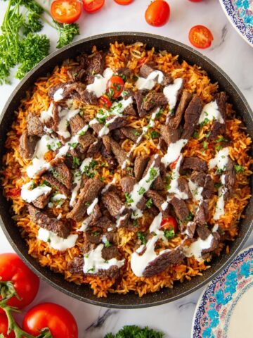 Steak and Queso Rice Skillet Recipe
