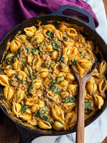 Creamy Beef and Shells (High Protein Pasta) Recipe