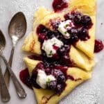 Custard-Filled Crepes with Blueberry Sauce Recipe