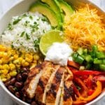 Cilantro Lime Chicken Burrito Bowls Recipe