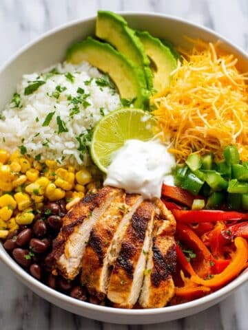 Cilantro Lime Chicken Burrito Bowls Recipe