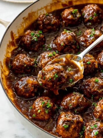 Salisbury Steak Meatballs in Savory Onion Gravy Recipe