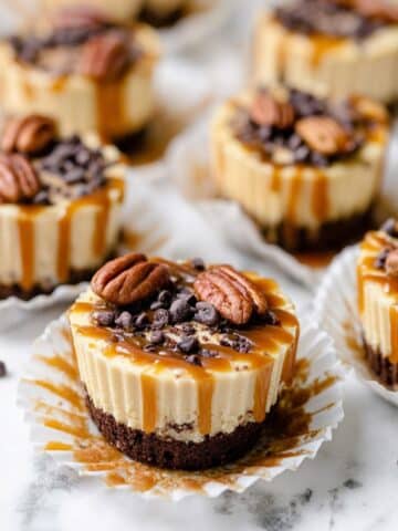 Mini Salted Caramel Chocolate Chip Cheesecakes Recipe