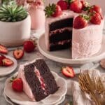 Strawberry Chocolate Cake with Strawberry Cream Cheese Frosting Recipe