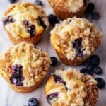 Blueberry Crumble Muffins with Cream Cheese Filling Recipe